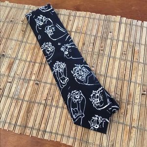 Looney Tunes Tasmanian Devil Tie black & white